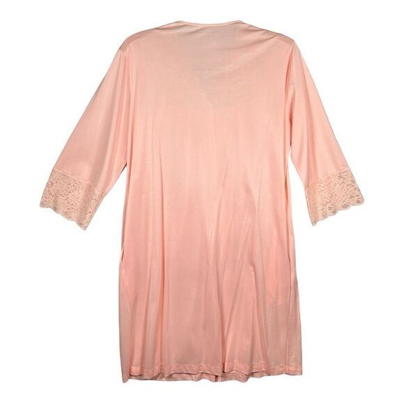 Henson Kickernick Vintage Peach Lacy Nylon Robe Hollywood Glamour 6879 Medium - Picture 2 of 8